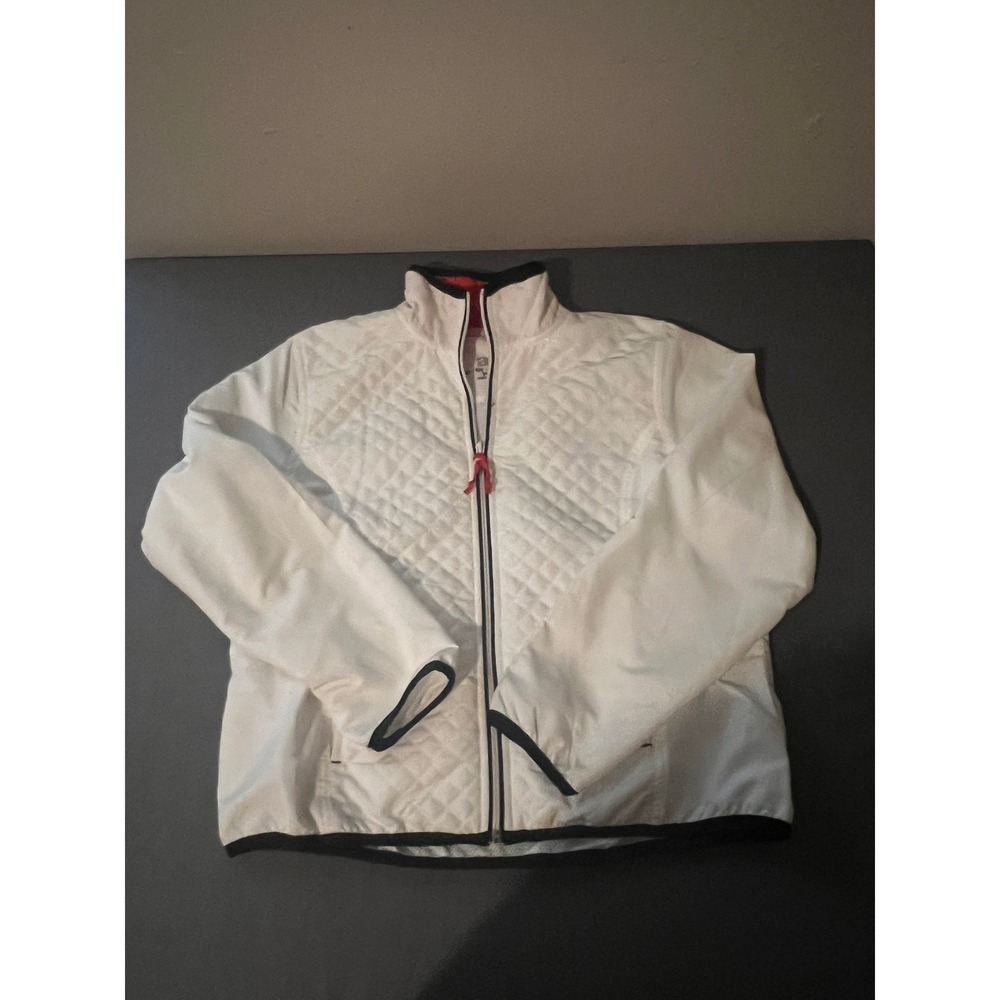 Activology Women White Quilted Front Full‎ Zip Athletic Jacket Petite Large PL